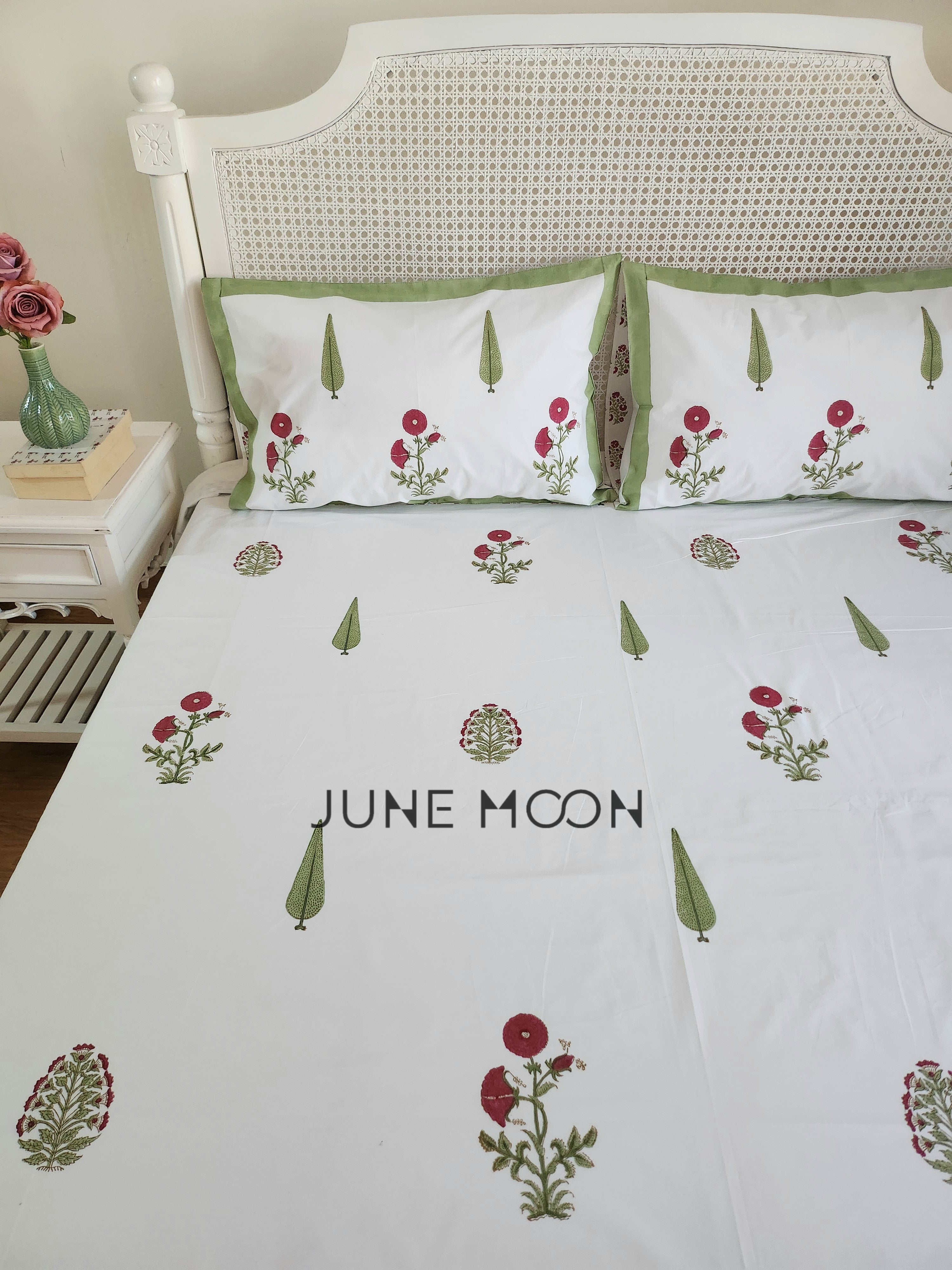 Rare Ruby - Block Printed Bedsheet Set
