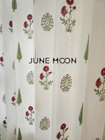 Load image into Gallery viewer, Rare Ruby - Block Printed Curtains