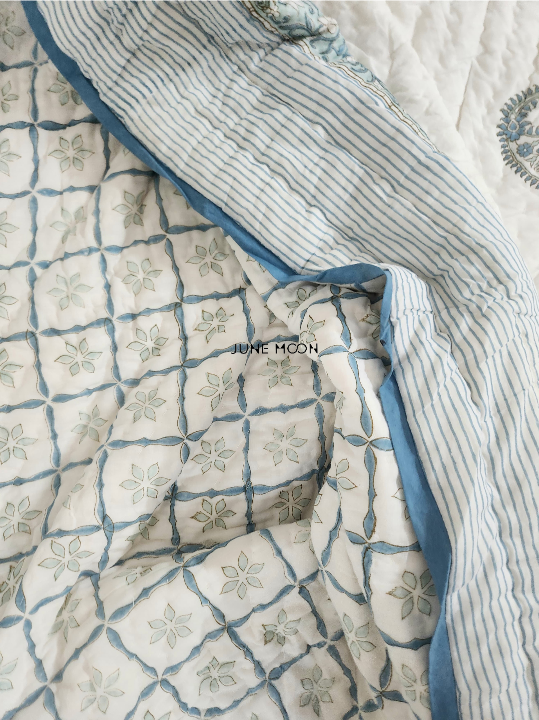 Midnight In Milan - Block Printed Muslin Quilt