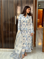 Load image into Gallery viewer, Chaandni - Block Printed Suit Set (Kurta, Pants & Dupatta)