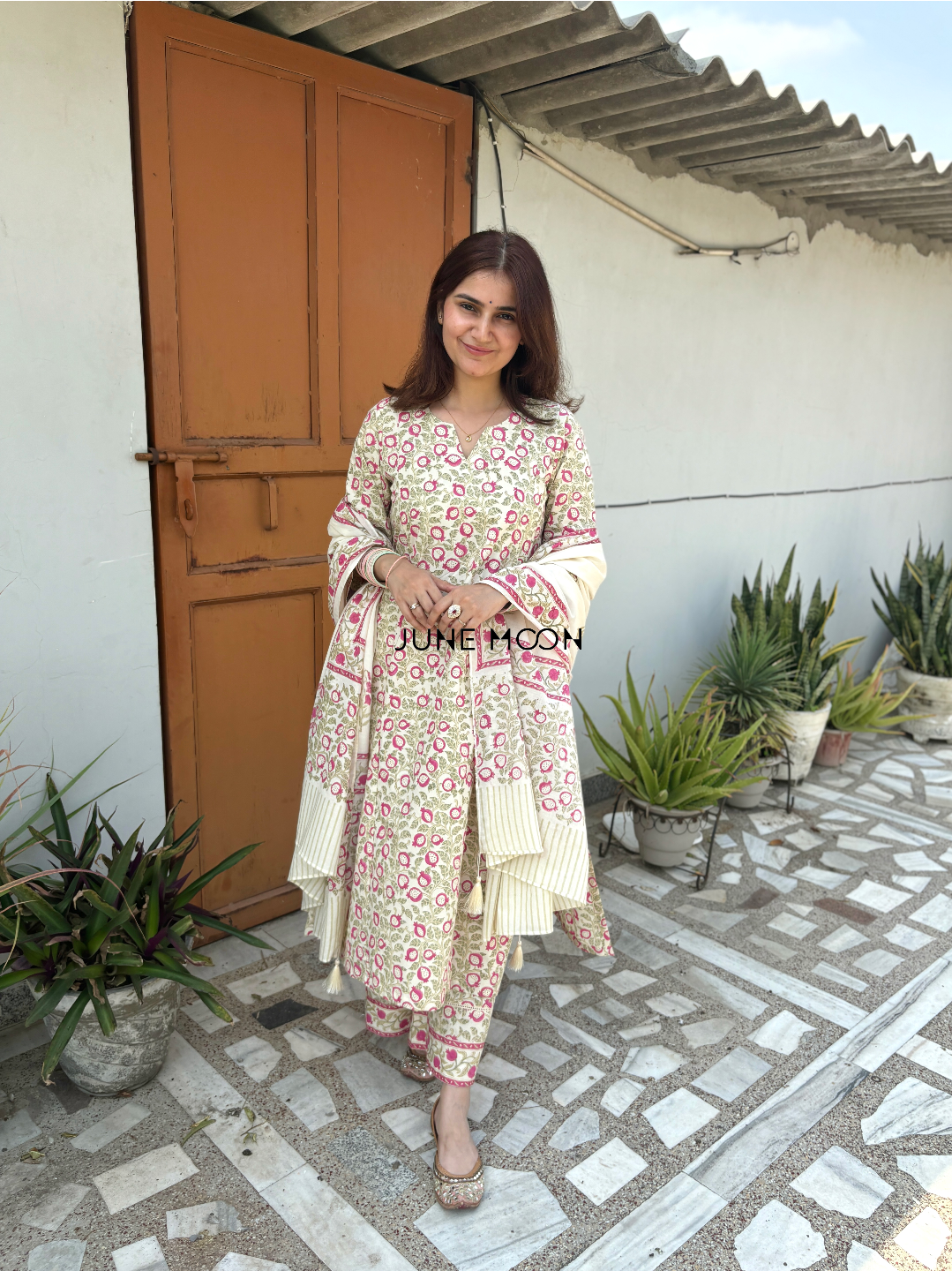 Dilnaaz - Block Printed Suit Set (Kurta, Pants & Dupatta)
