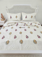 Load image into Gallery viewer, Gulsaana - Quilted Bedcover Set (Cream Base)