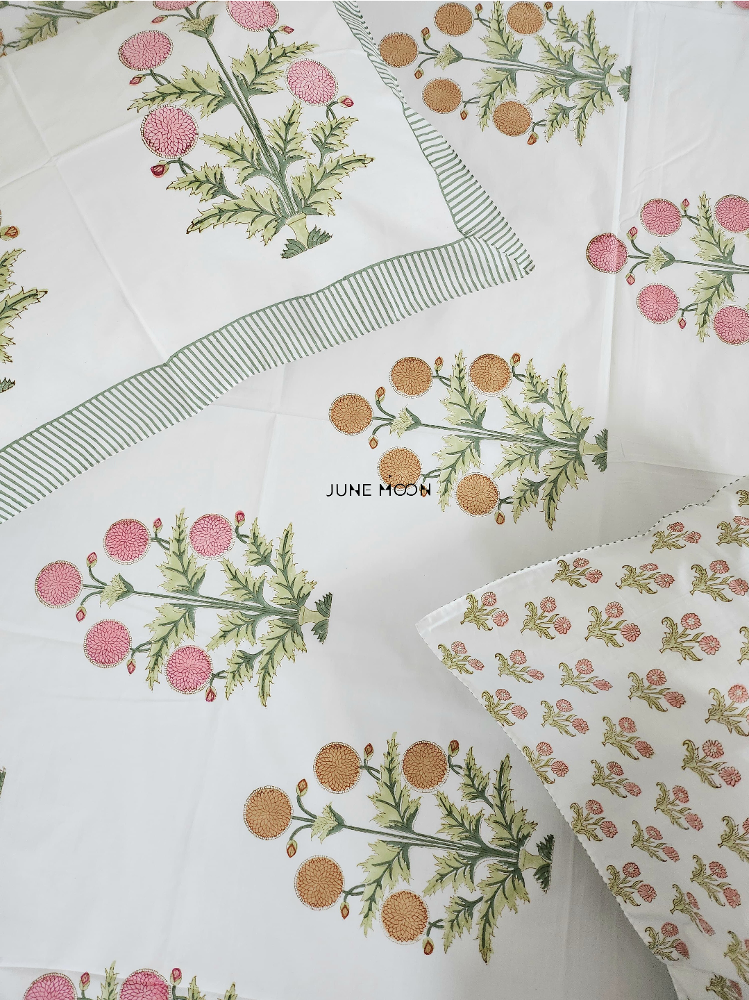 Evening In Rome - Block Printed Bedsheet Set