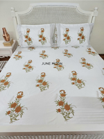 Load image into Gallery viewer, Warm Roses - Block Printed Bedsheet Set