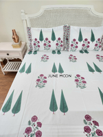 Load image into Gallery viewer, Rose Blush - Block Printed Bedsheet Set