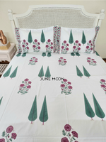 Load image into Gallery viewer, Rose Blush - Block Printed Bedsheet Set