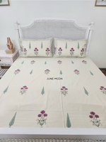 Load image into Gallery viewer, Gulbahaar - Block Printed Bedsheet Set (Cream Base)
