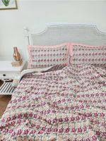 Load image into Gallery viewer, Roseate - Set of Quilt & Bedsheet