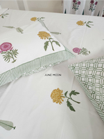 Load image into Gallery viewer, Guncha - Block Printed Bedsheet Set (Cream Base)
