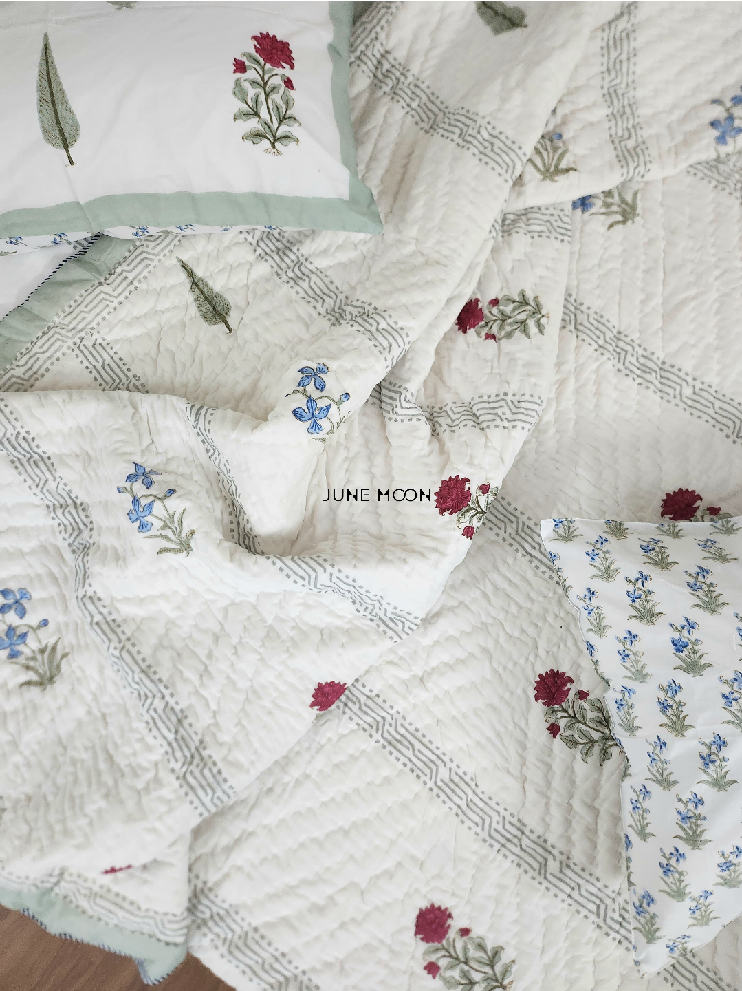French Garden - Block Printed Muslin Quilt
