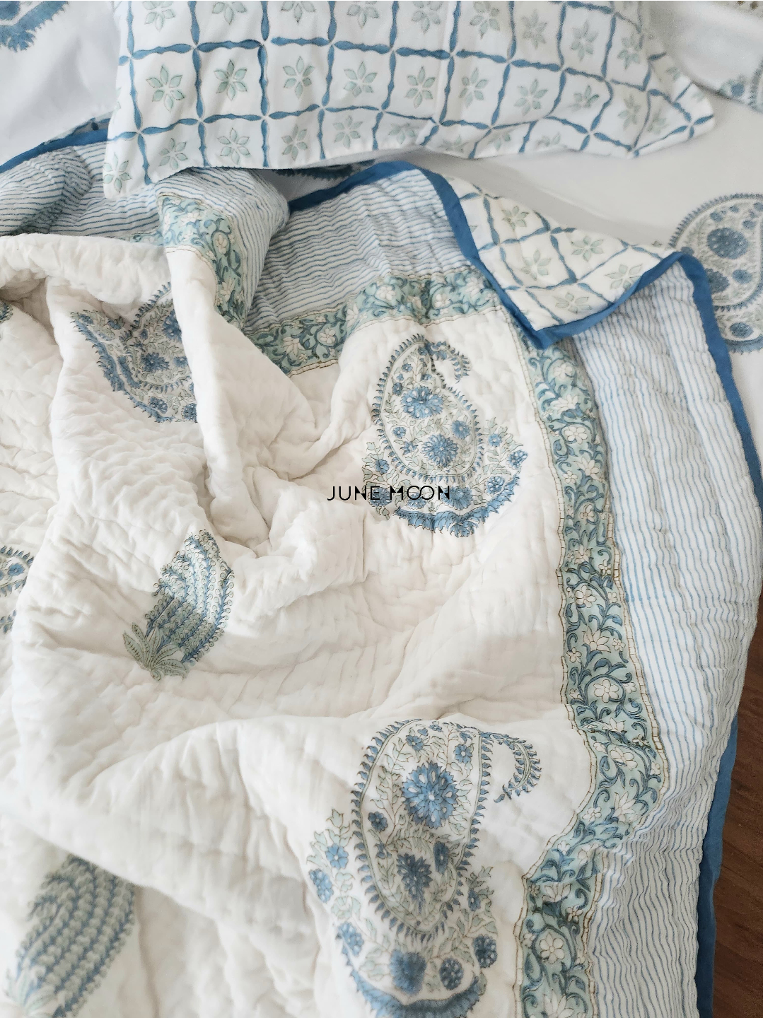 Midnight In Milan - Block Printed Muslin Quilt