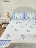 Load image into Gallery viewer, Dutch Evening - Block Printed Bedsheet Set