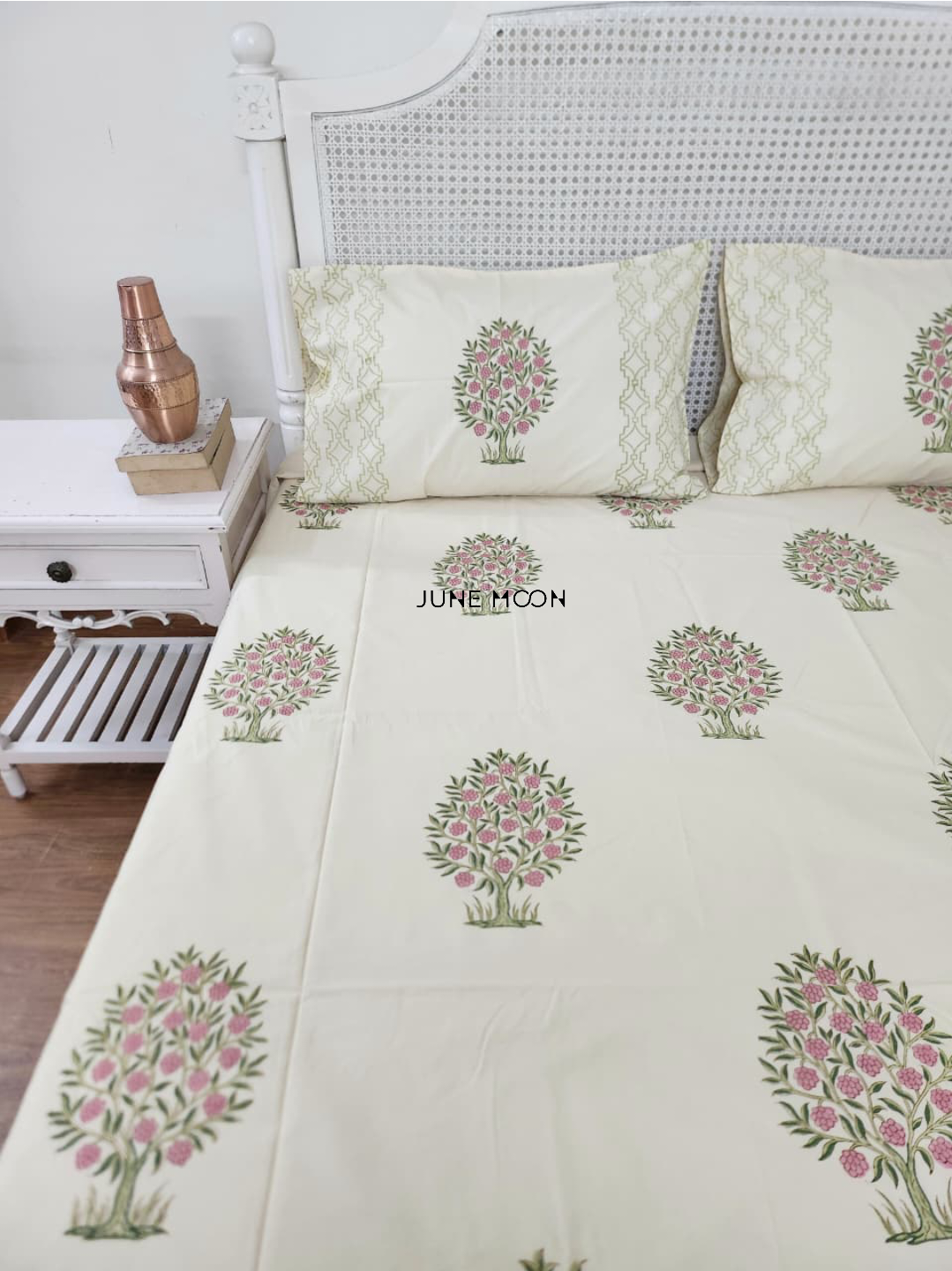 Samriddhi - Block Printed Bedsheet Set (Cream Base)