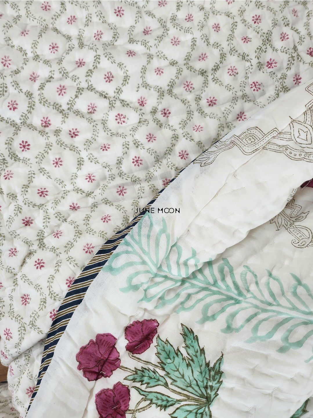 Roseate - Block Printed Muslin Quilt
