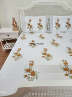 Load image into Gallery viewer, Warm Roses - Block Printed Bedsheet Set