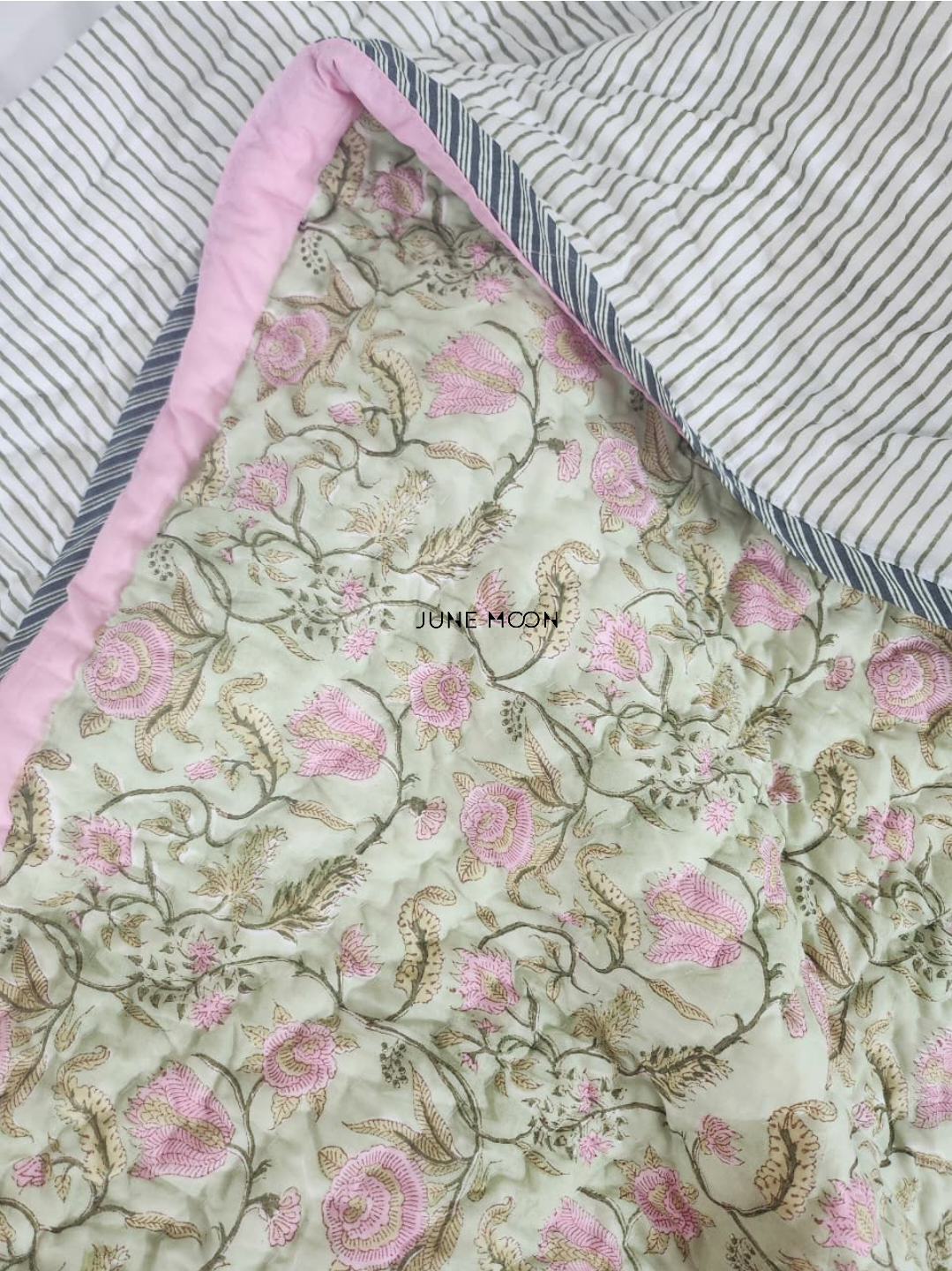 Orchid - Block Printed Muslin Quilt