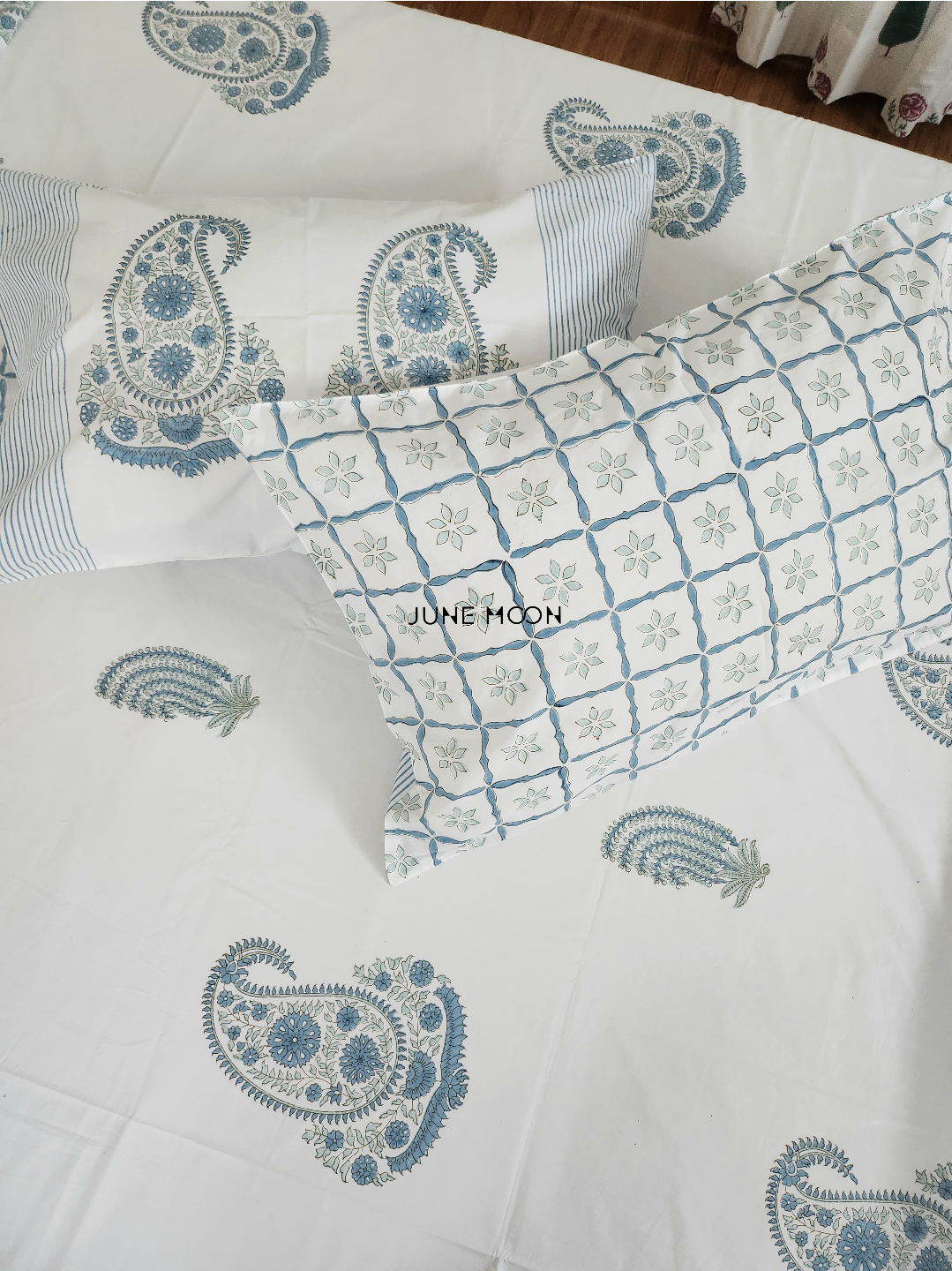 Midnight In Milan - Block Printed Bedsheet Set
