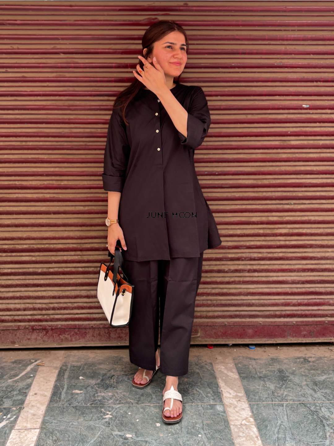 Victoria Co-Ord Set - Charcoal Black