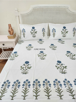 Load image into Gallery viewer, Moon & Tulip - Block Printed Bedsheet Set