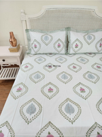 Load image into Gallery viewer, Autumn Rose - Block Printed Bedsheet Set