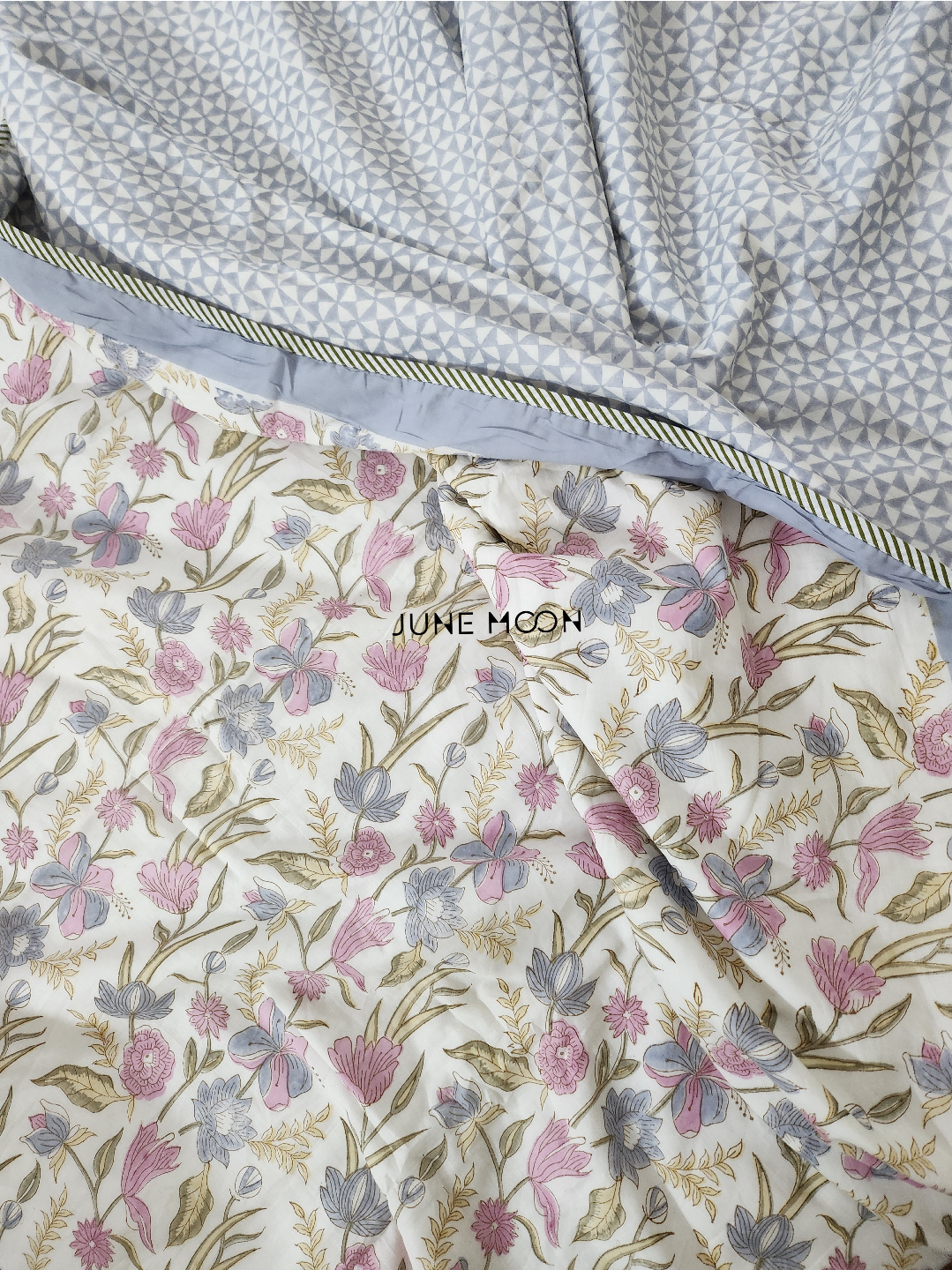 Lavendelle - Block Printed Muslin Dohar