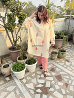 Load image into Gallery viewer, Heart Of Gold - Boxy Fit High Low Lined Kurta Set (Kurta & Pants)