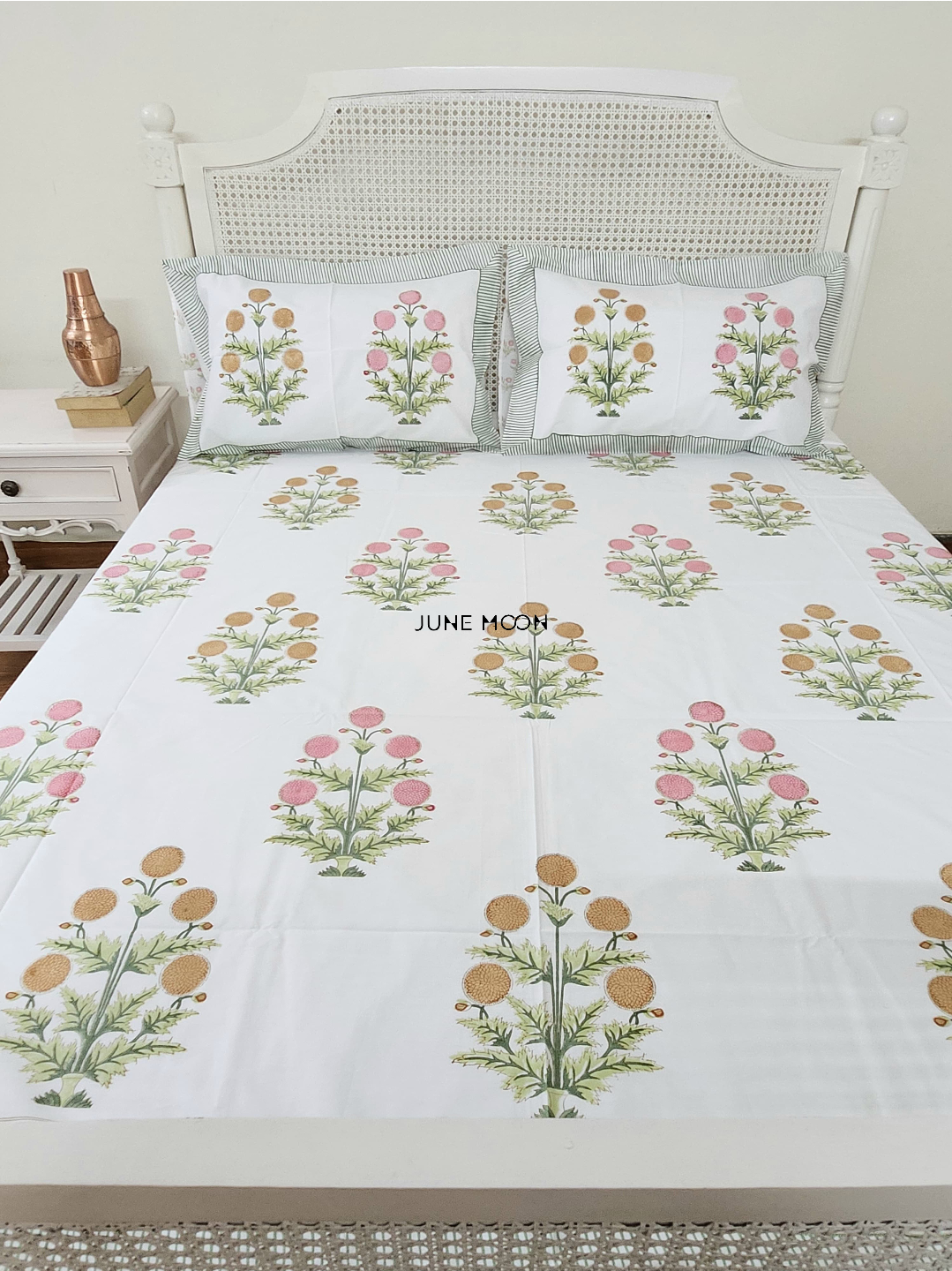 Evening In Rome - Block Printed Bedsheet Set