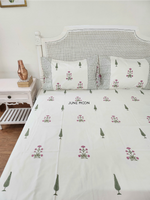 Load image into Gallery viewer, Afsaana - Block Printed Bedsheet Set (Cream Base)