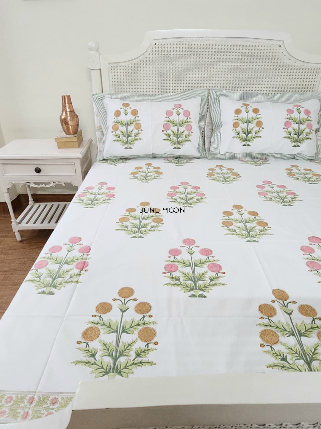 Evening In Rome - Block Printed Bedsheet Set