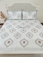 Load image into Gallery viewer, Autumn Rose - Block Printed Bedsheet Set