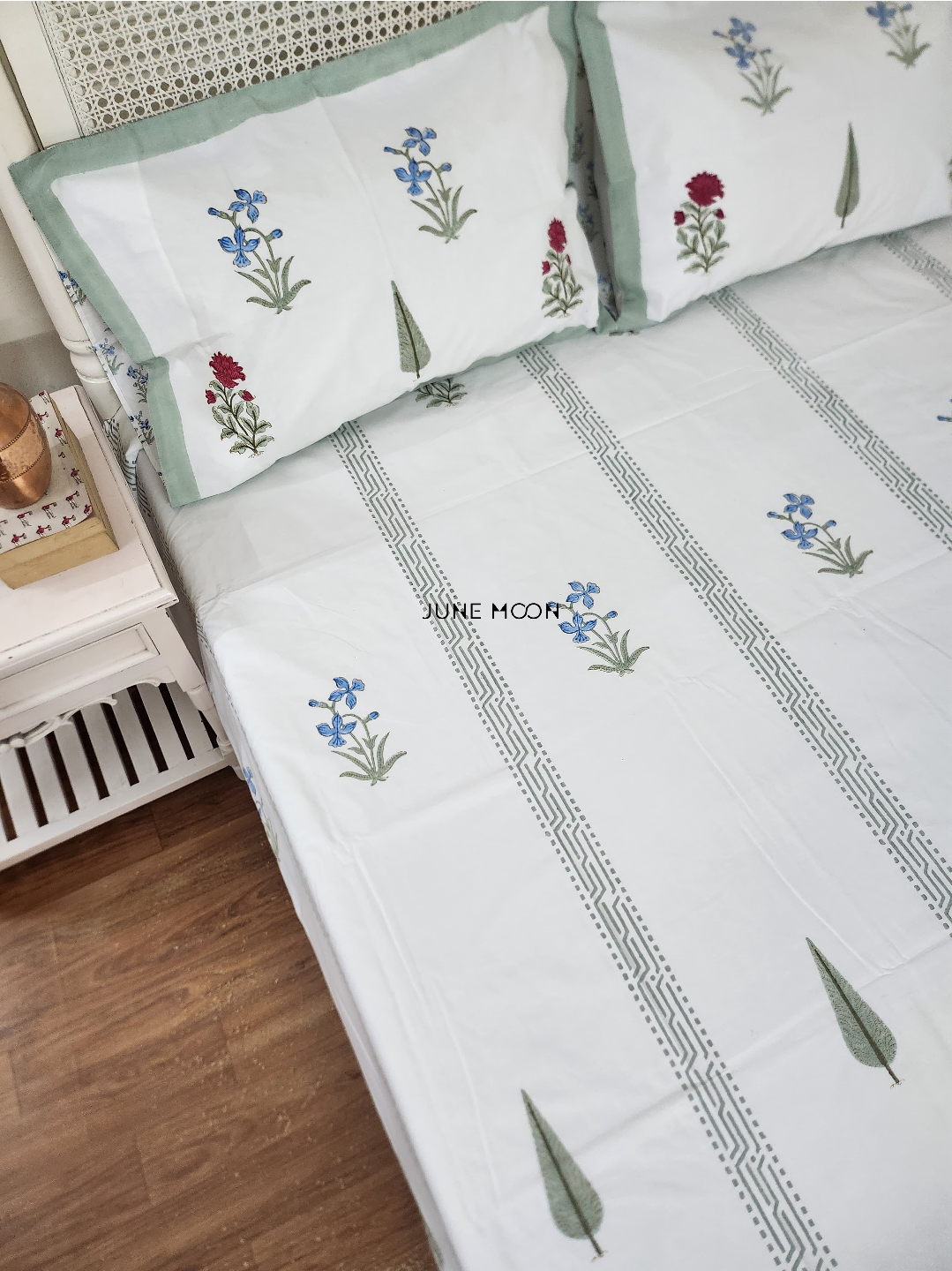 French Garden - Block Printed Bedsheet Set