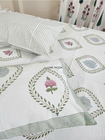 Load image into Gallery viewer, Autumn Rose - Block Printed Bedsheet Set