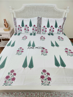 Load image into Gallery viewer, Rose Blush - Block Printed Bedsheet Set