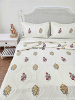 Load image into Gallery viewer, Gulsaana - Quilted Bedcover Set (Cream Base)