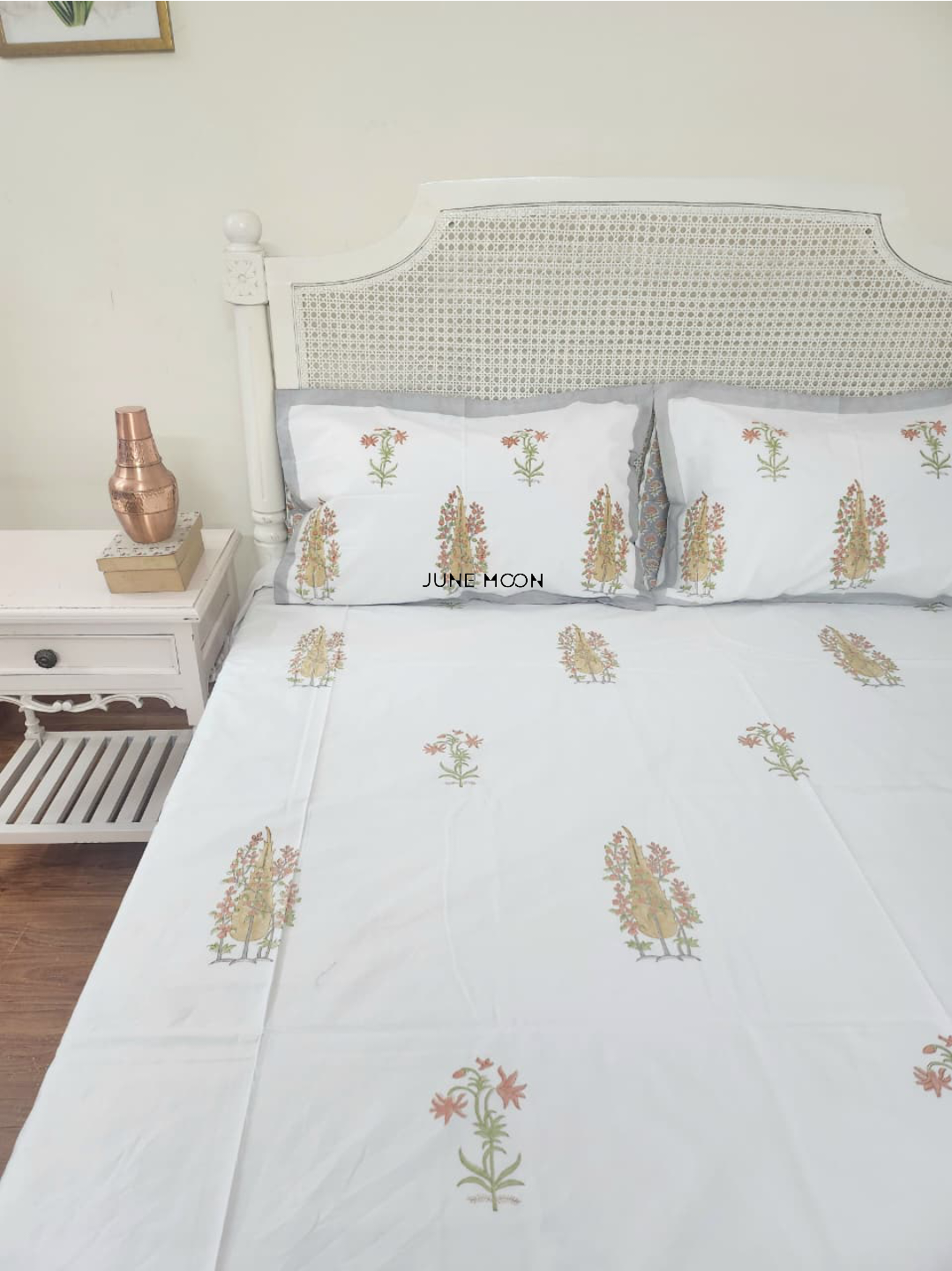Mandarin Garden - Block Printed Bedsheet Set
