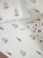Load image into Gallery viewer, Afsaana - Block Printed Bedsheet Set (Cream Base)