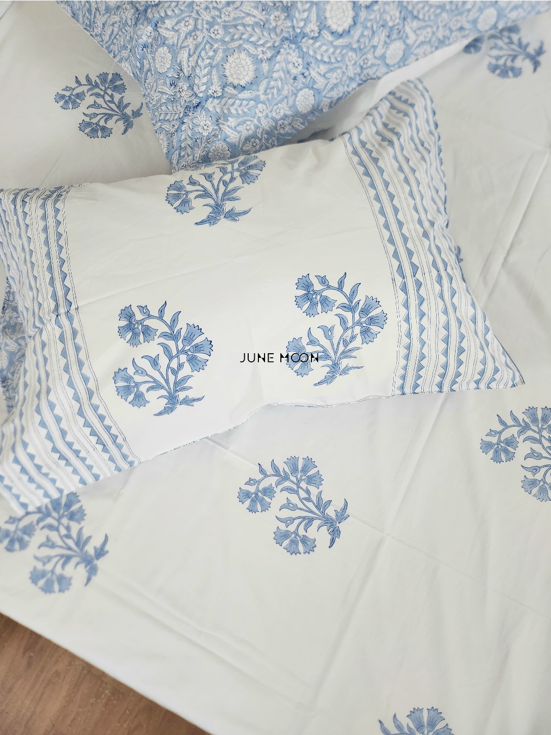 Over The Moon - Block Printed Bedsheet Set