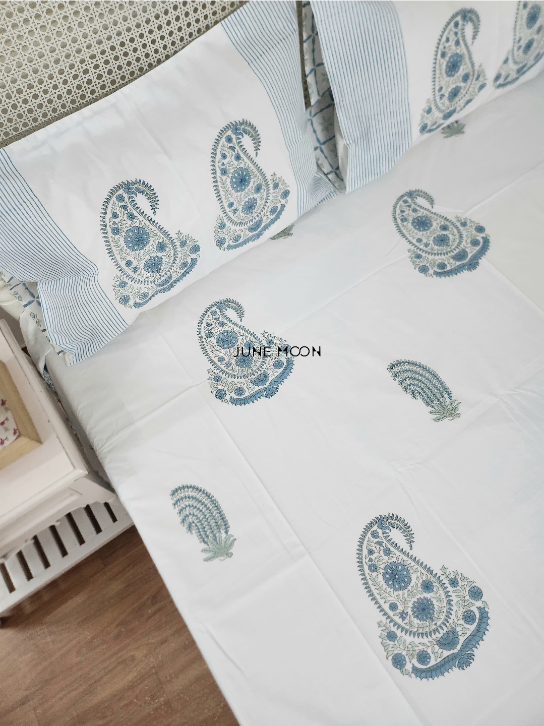 Midnight In Milan - Block Printed Bedsheet Set