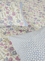 Load image into Gallery viewer, Lavendelle - Block Printed Bedsheet Set (Cream Base)