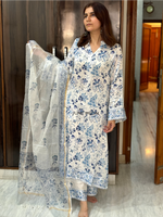 Load image into Gallery viewer, Chaandni - Block Printed Suit Set (Kurta, Pants & Dupatta)