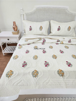 Load image into Gallery viewer, Gulsaana - Quilted Bedcover Set (Cream Base)