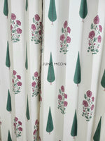 Load image into Gallery viewer, Rose Blush - Block Printed Curtains