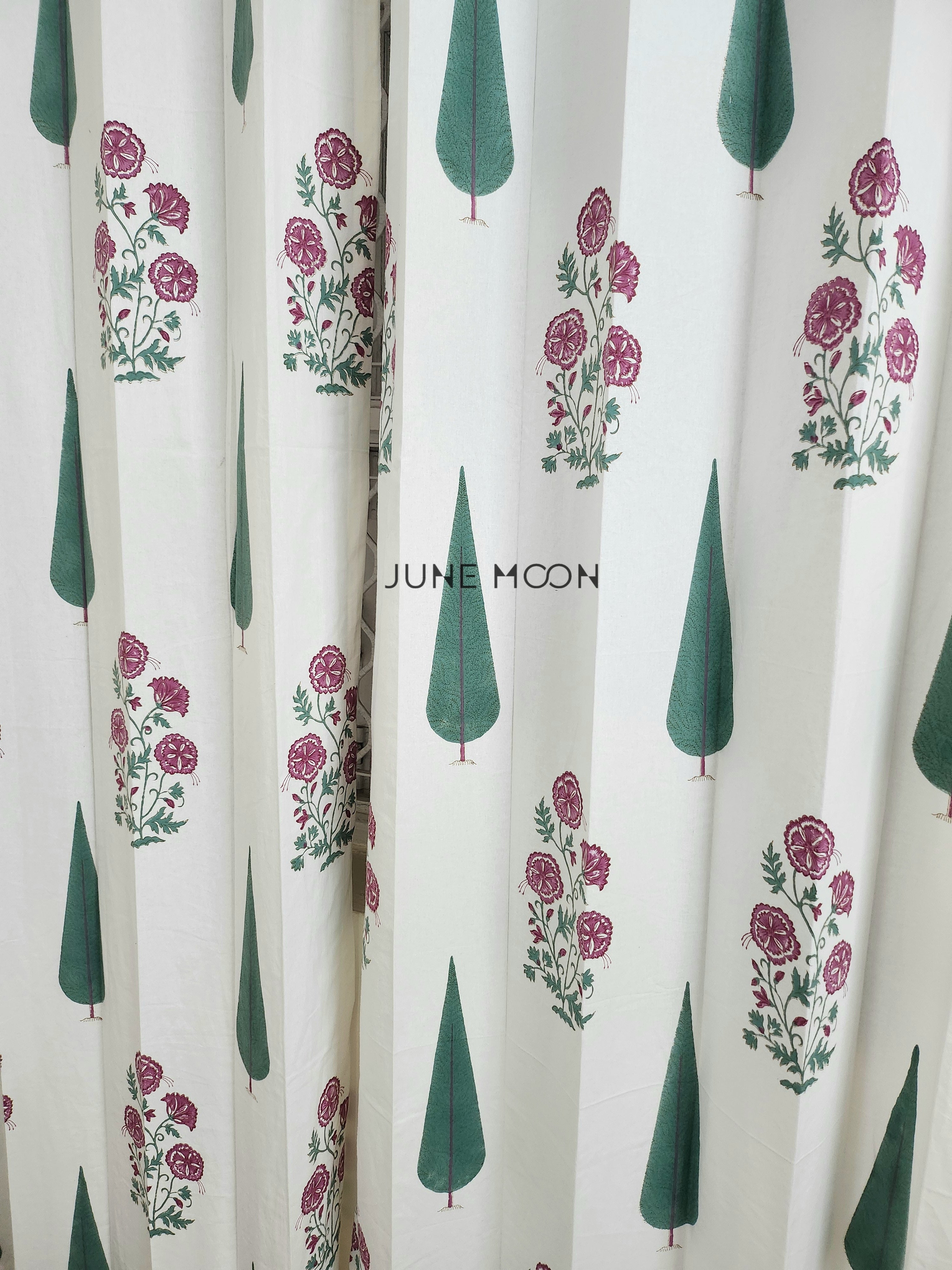 Rose Blush - Block Printed Curtains
