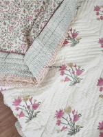 Load image into Gallery viewer, Umang - Block Printed Muslin Quilt (Cream Base)