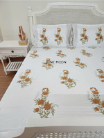 Load image into Gallery viewer, Warm Roses - Block Printed Bedsheet Set