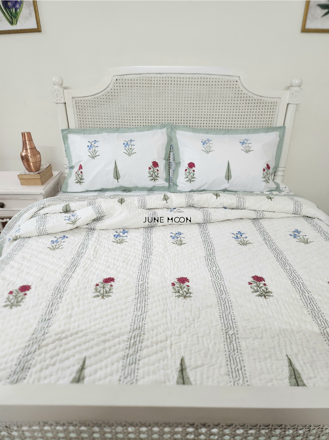 French Garden - Block Printed Muslin Quilt