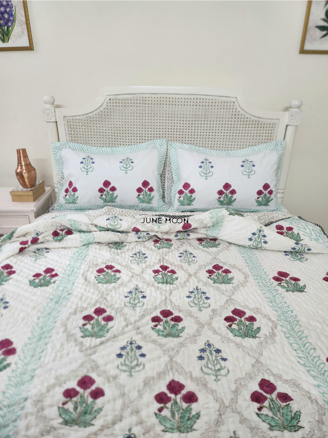 Roseate - Block Printed Muslin Quilt