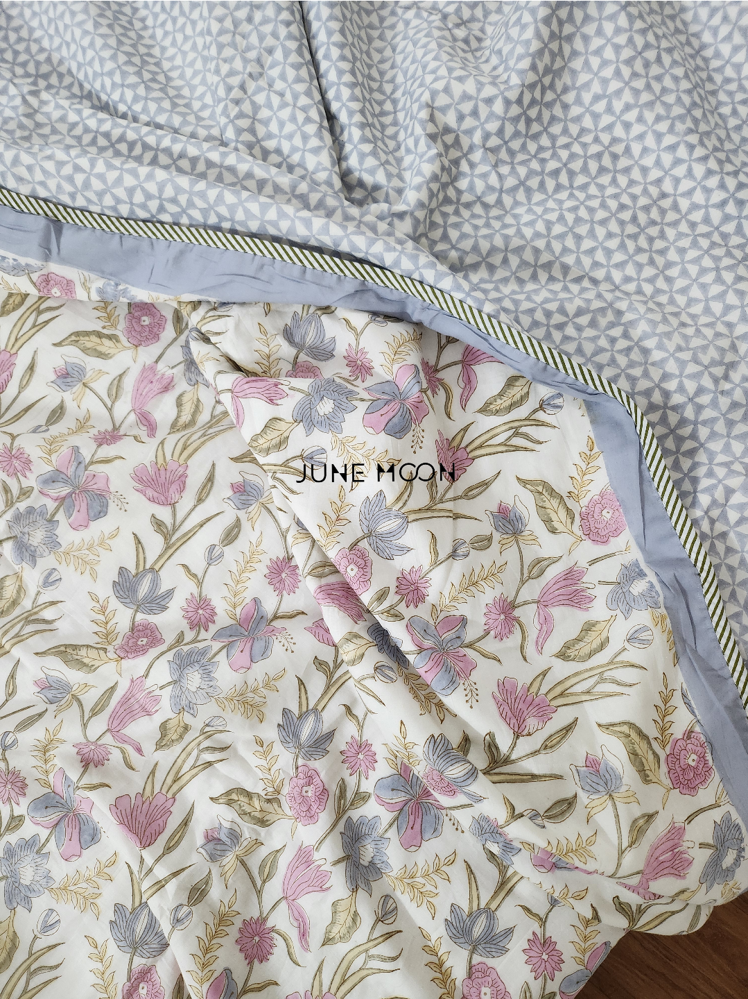 Lavendelle - Block Printed Muslin Dohar
