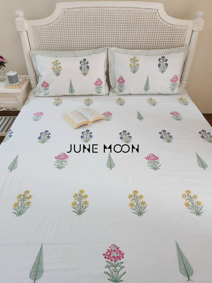 Visions of Eden - Block Printed Bedsheet Set