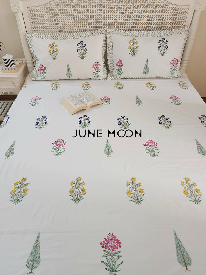 Visions of Eden - Block Printed Bedsheet Set